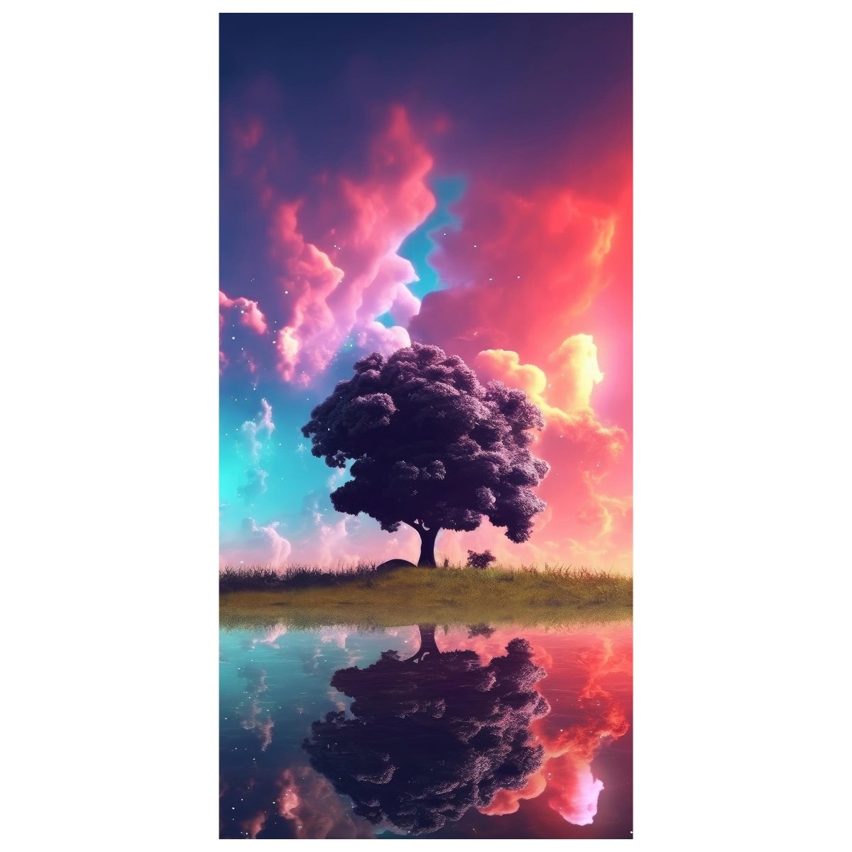 Türtapete Baum, Wolken, See M1503 - Bild 2