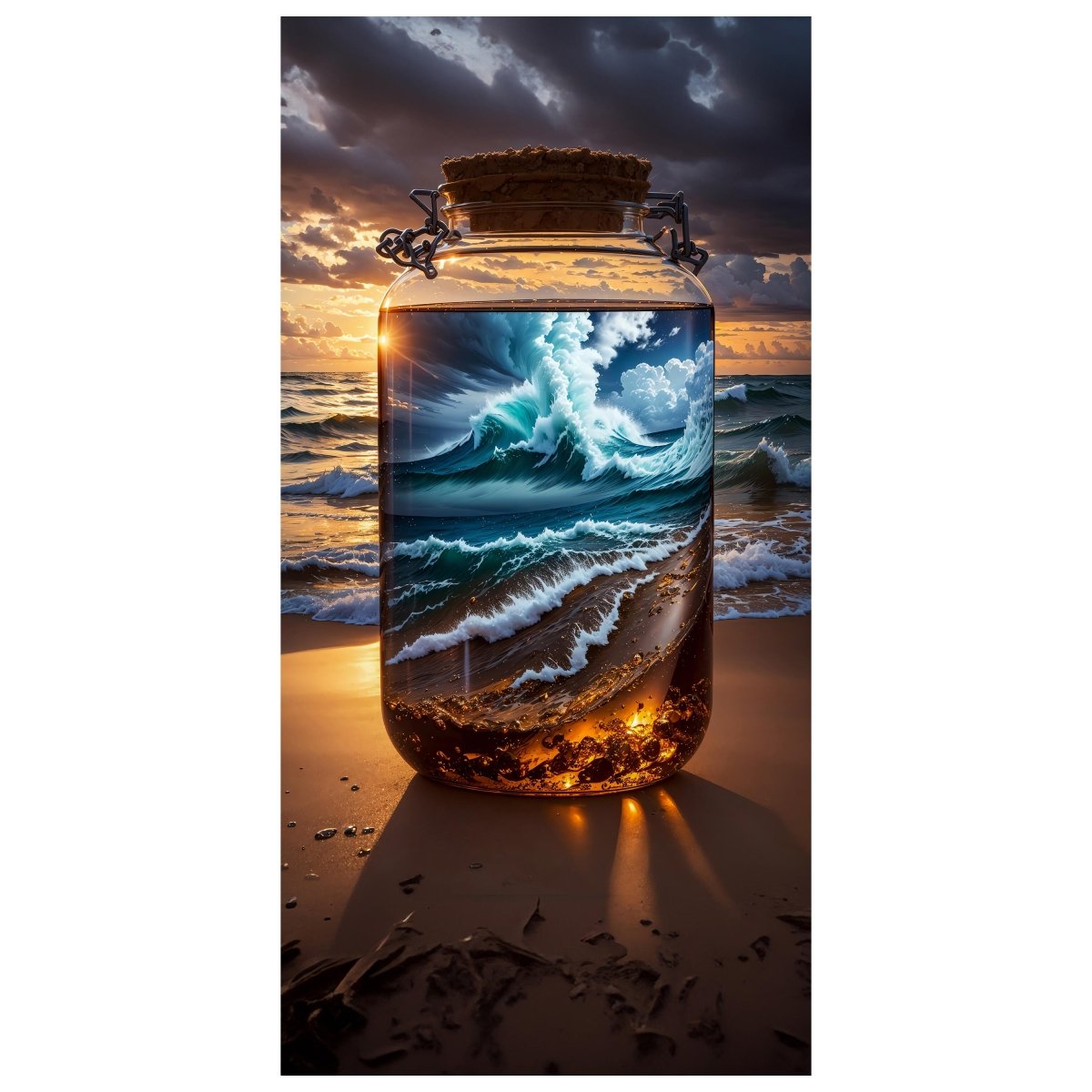 Türtapete Meer, Strand, Flasche, Wasser M1508 - Bild 2