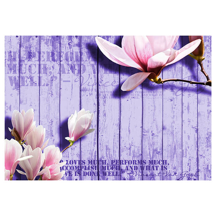 Fototapete Violett Holz rosa Blüten M1573 - Bild 2