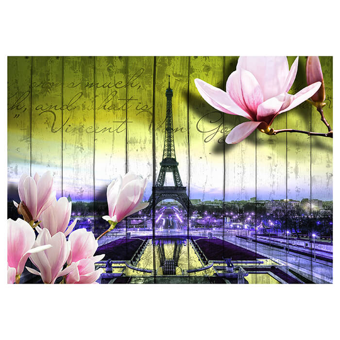 Fototapete Holz Blüten Paris Gelb M1587 - Bild 2