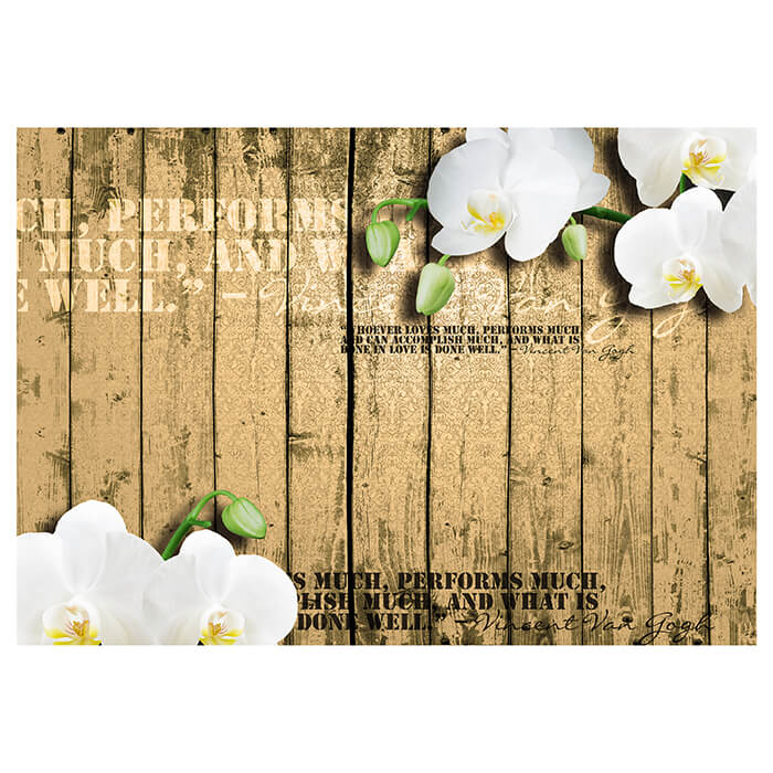 Fototapete Sepia Holz weiße Orchidee M1637 - Bild 2