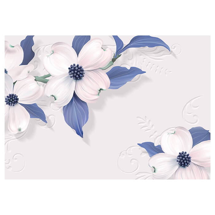 Fototapete Blumen Ornament Blau M1670 - Bild 2