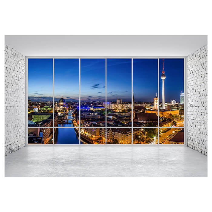 Fototapete 3D Panorama Berlin Nacht M1704 - Bild 2