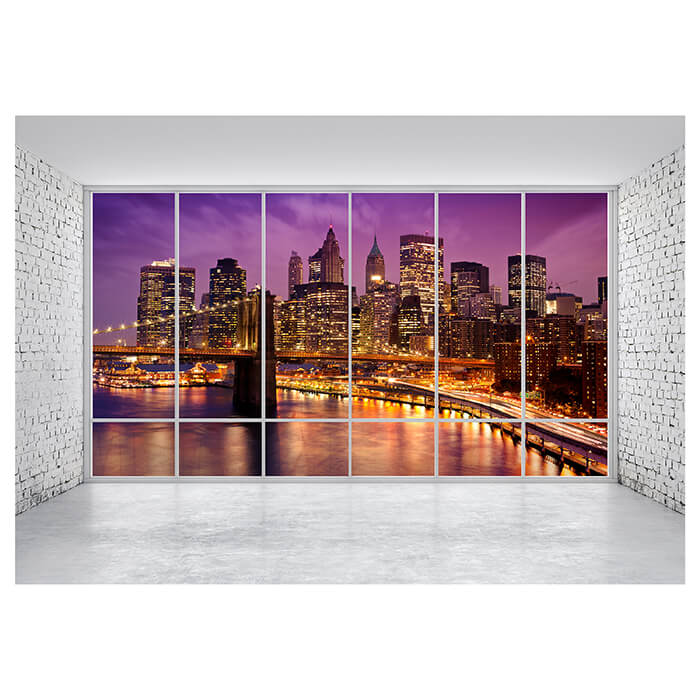 Fototapete 3D Panorama New York Violett M1706 - Bild 2