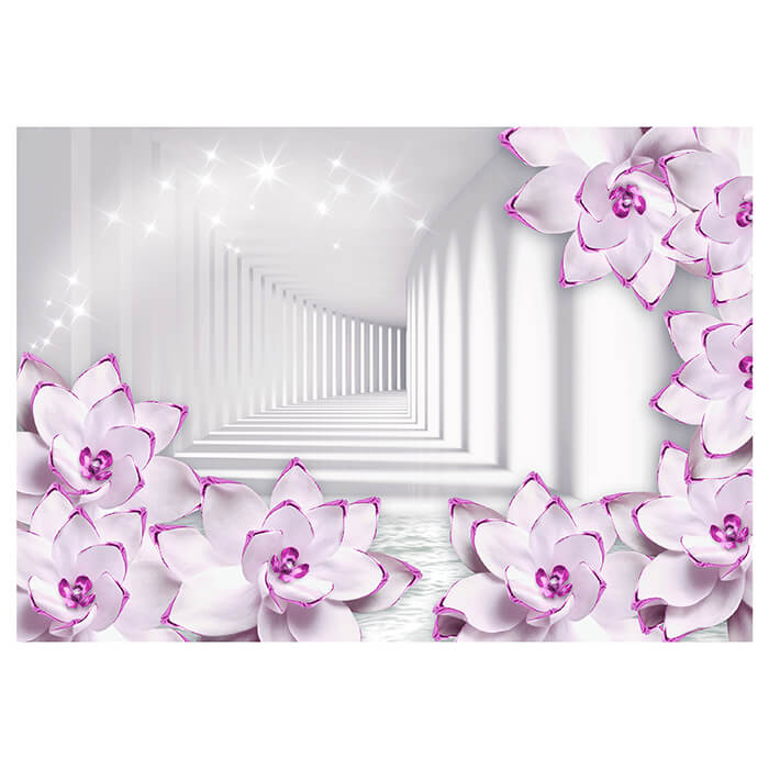 Fototapete Violett Blüten 3D Tunnel M1713 - Bild 2