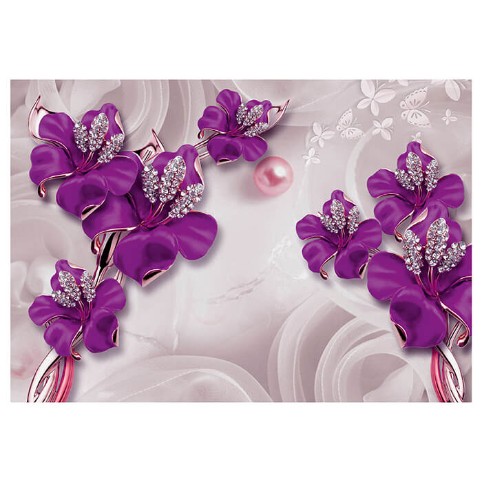 Fototapete Violett Abstrakte Blumen M2006 - Bild 2