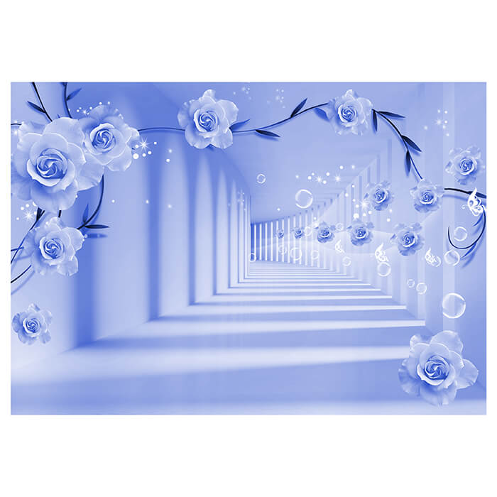 Fototapete blaue Blumen M3572 - Bild 2