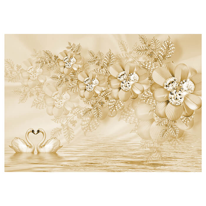 Fototapete Sepia Blumen Ornament M3631 - Bild 2