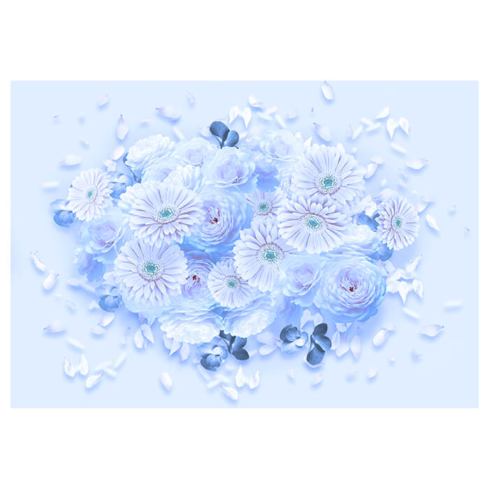 Fototapete Blau Blumen M3710 - Bild 2