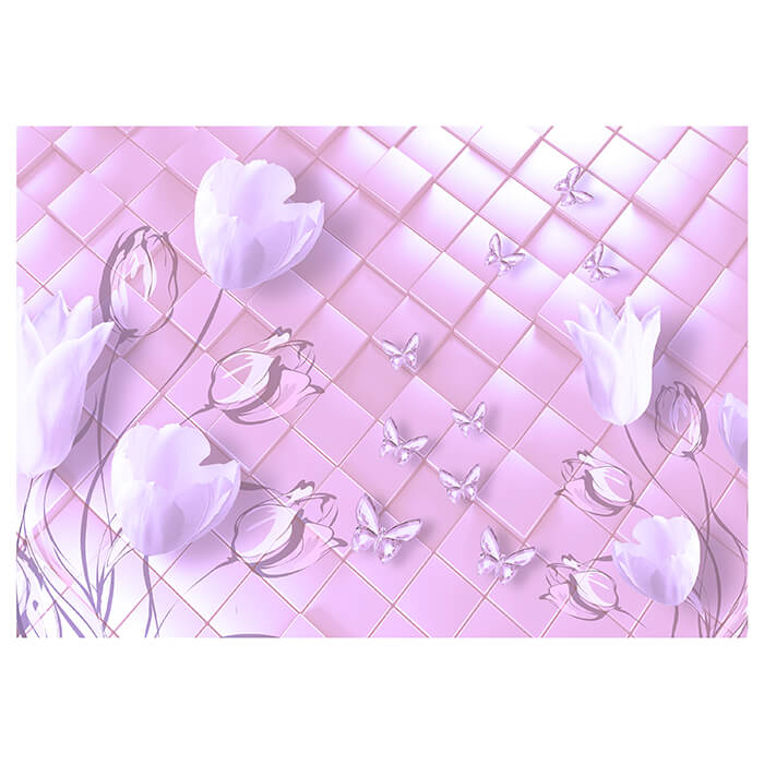 Fototapete Tulpen Weiß rosa M3727 - Bild 2