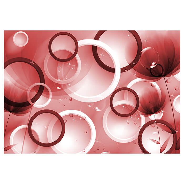 Fototapete 3D Kreise rot Tropfen Blase Blumen M4571 - Bild 2
