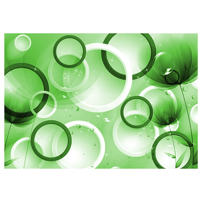 Fototapete 3D Kreise grün Tropfen Blase Blumen M4572 - Bild 2