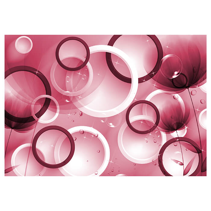 Fototapete 3D Kreise rosa Tropfen Blase Blumen M4577 - Bild 2