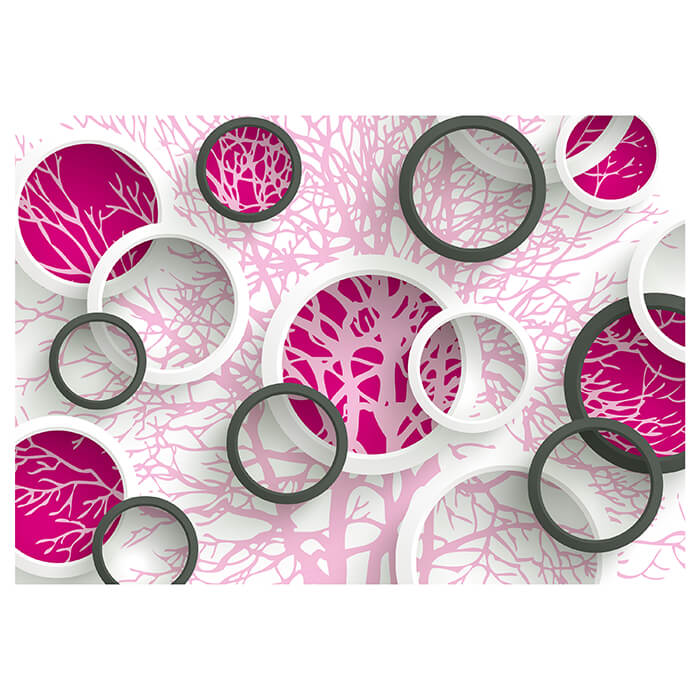 Fototapete rosa 3D Abstrakt Fenster Kreise M4592 - Bild 2