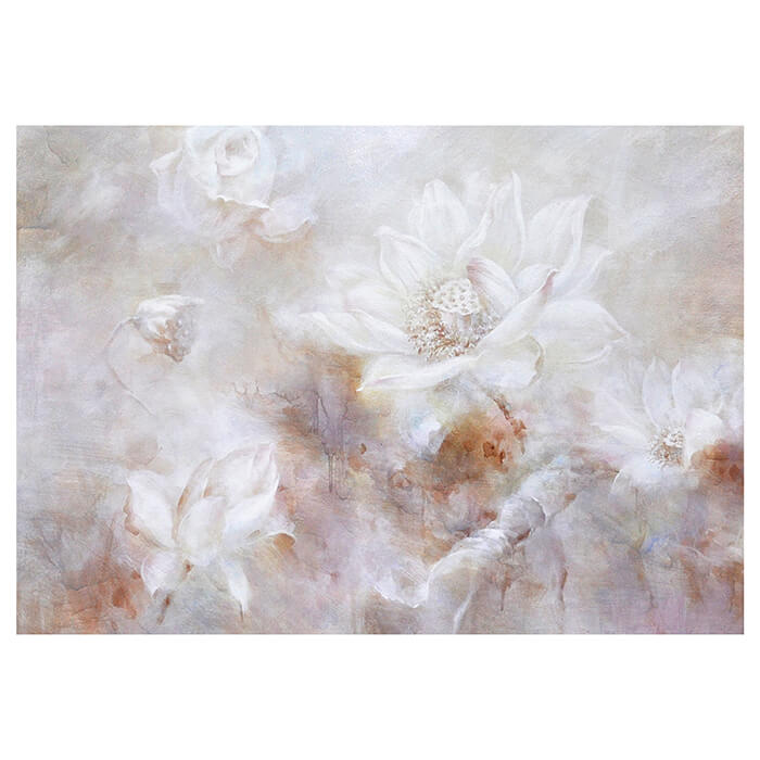 Fototapete weiss Blumen Betonwand alt bunt M4675 - Bild 2