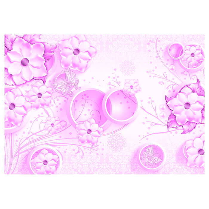 Fototapete rosa Blumen Ornamenten Perlen M5143 - Bild 2