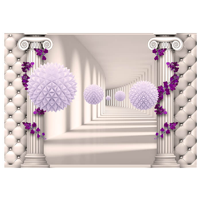 Fototapete Korridor Säulen violett Blättern lila M5162 - Bild 2