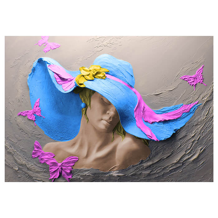 Fototapete Skulptur Frau violett Schmetterlinge M5285 - Bild 2
