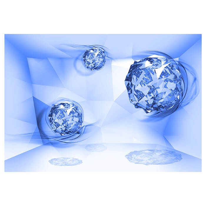 Fototapete Edelsteine 3D Kugeln Raum blau M5320 - Bild 2