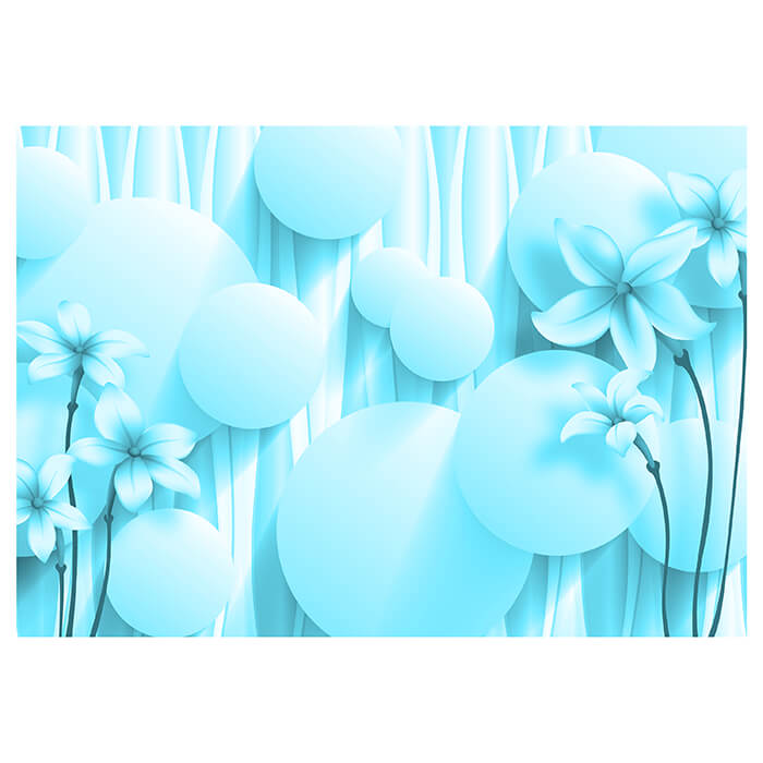 Fototapete Blumen 3D Kreise Effekt hell blau M5335 - Bild 2