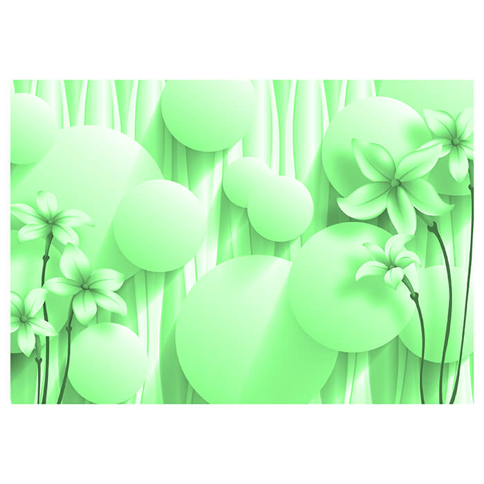 Fototapete Blumen 3D Kreise Effekt abstrakt grün M5338 - Bild 2