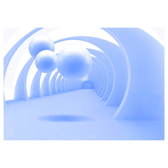 Fototapete Korridor 3D Kugeln hell blau M5354 - Bild 2