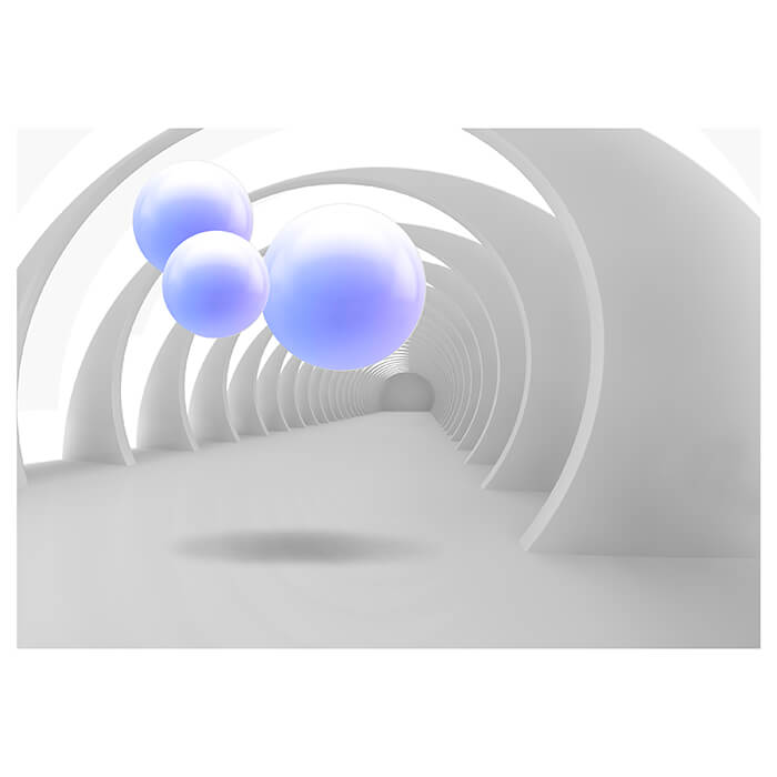 Fototapete weiss Korridor 3D hell blau Kugeln M5356 - Bild 2