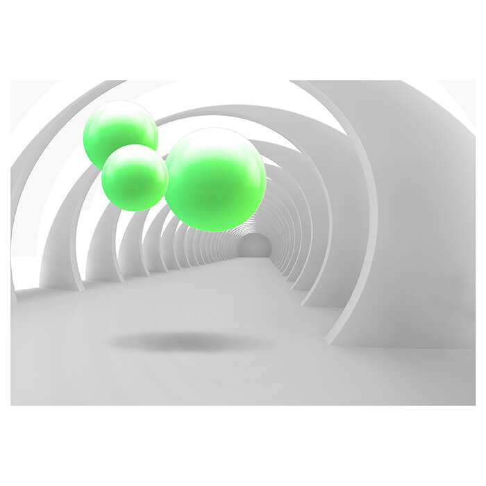 Fototapete weiss Korridor 3D hell grün Kugeln M5358 - Bild 2