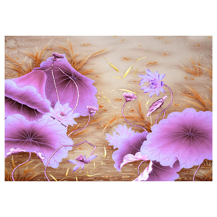 Fototapete Holzblätter violett Blumen M5651 - Bild 2