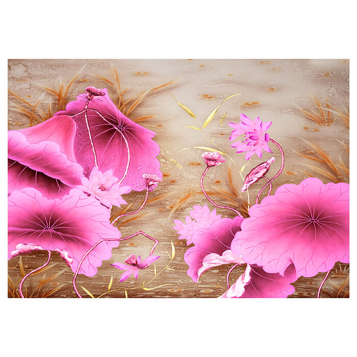 Fototapete Holzblätter rosa Blumen M5659 - Bild 2