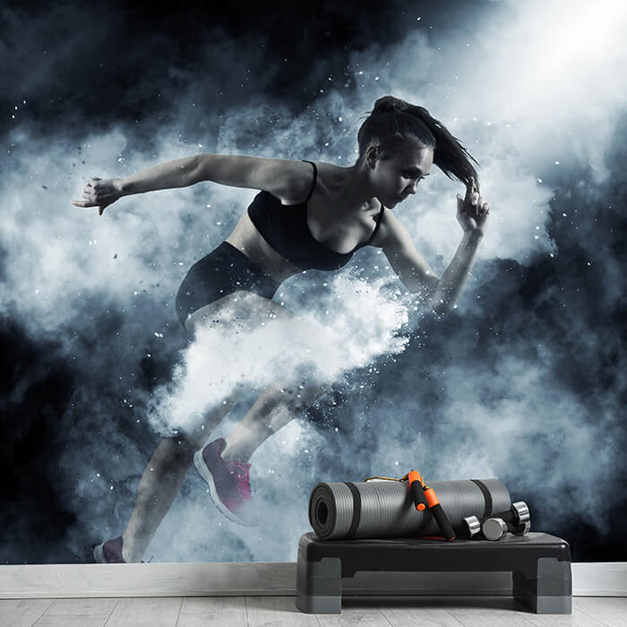 Fototapete Fitness Frau mit Rauch Effekt M5700 - Bild 1