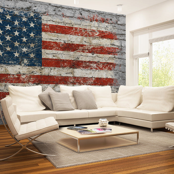Fototapete Flagge Ziegelwand USA M5860 - Bild 1