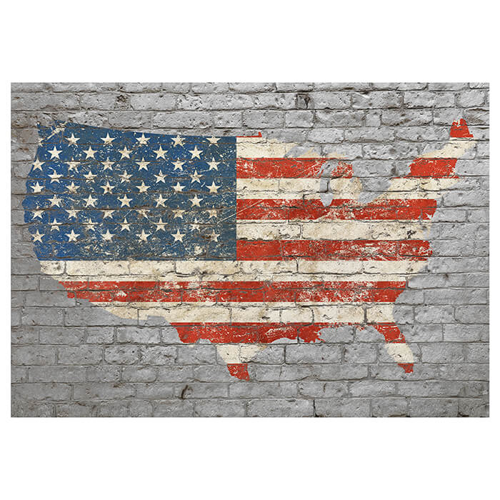 Fototapete Flagge Amerika Ziegelwand Landform M5863 - Bild 2