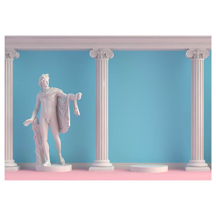 Fototapete Griechische Statue mit Säulen M5958 - Bild 2