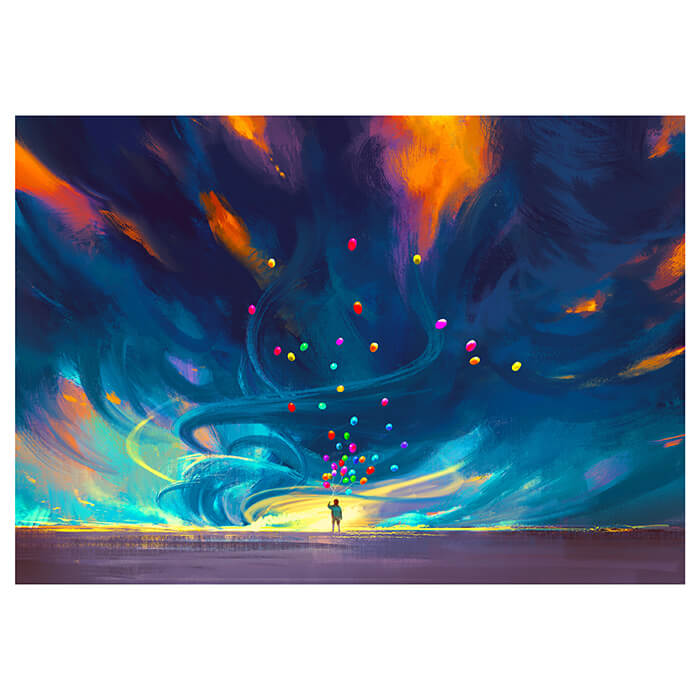 Fototapete Gemälde Mensch mit Luftballons M5991 - Bild 2