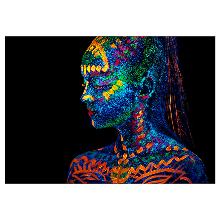 Fototapete Frau Neon Farben am Körper M6008 - Bild 2