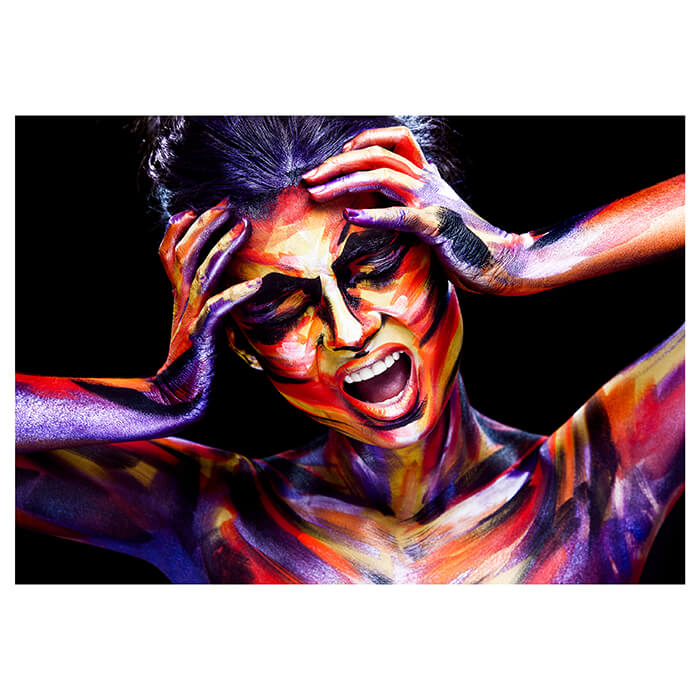 Fototapete schreiende Frau mit bemalter Körper M6013 - Bild 2