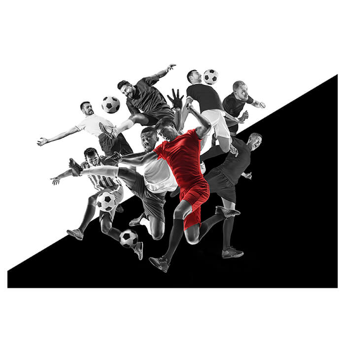 Fototapete Fußballspieler in Schwarz Weiß und Rot M6038 - Bild 2