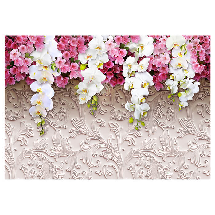 Fototapete 3D Blumen Orchideen Muster Stuck Relief M6093 - Bild 2