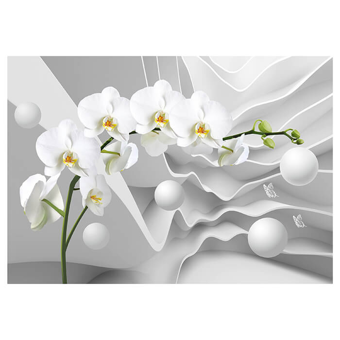 Fototapete 3D Effekt Blumen Orchideen Kugeln M6096 - Bild 2