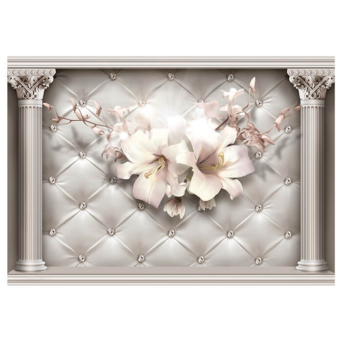 Fototapete 3D Effekt Säulen Blüten Diamanten M6100 - Bild 2