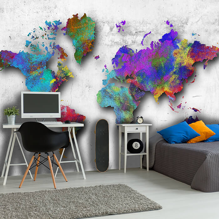 Fototapete Weltkarte in verschiedenen Farben M6135 - Bild 1