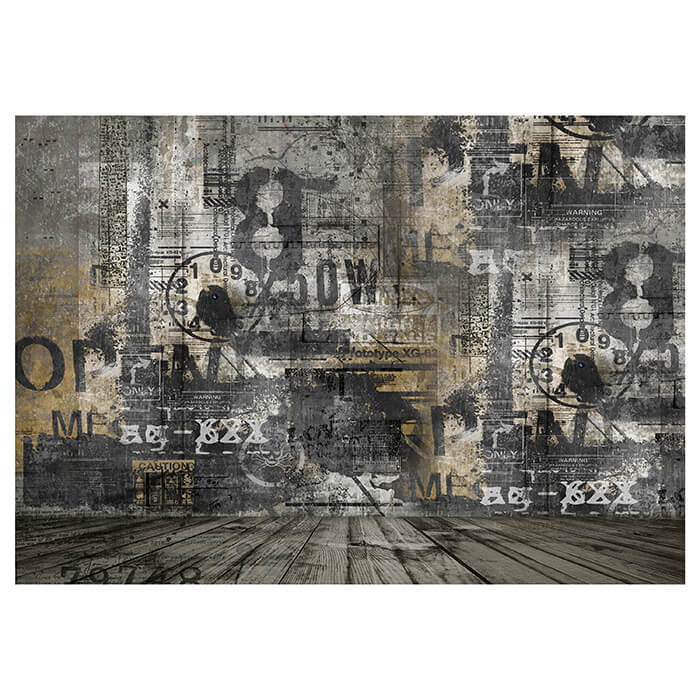 Fototapete Holzboden mit dunkler Wand mit Zahlen M6138 - Bild 2