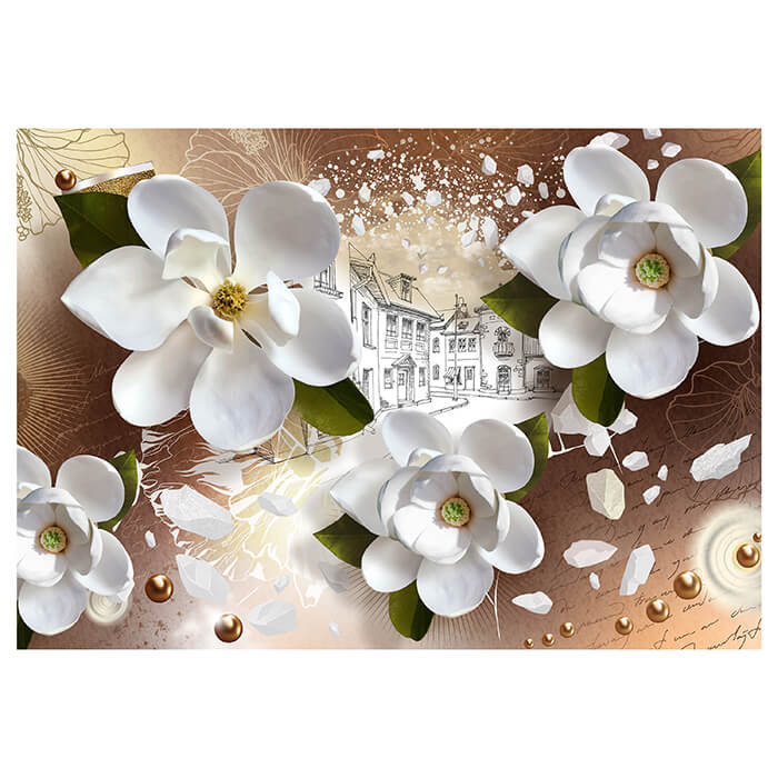 Fototapete weiße Blüten Perlen M6260 - Bild 2
