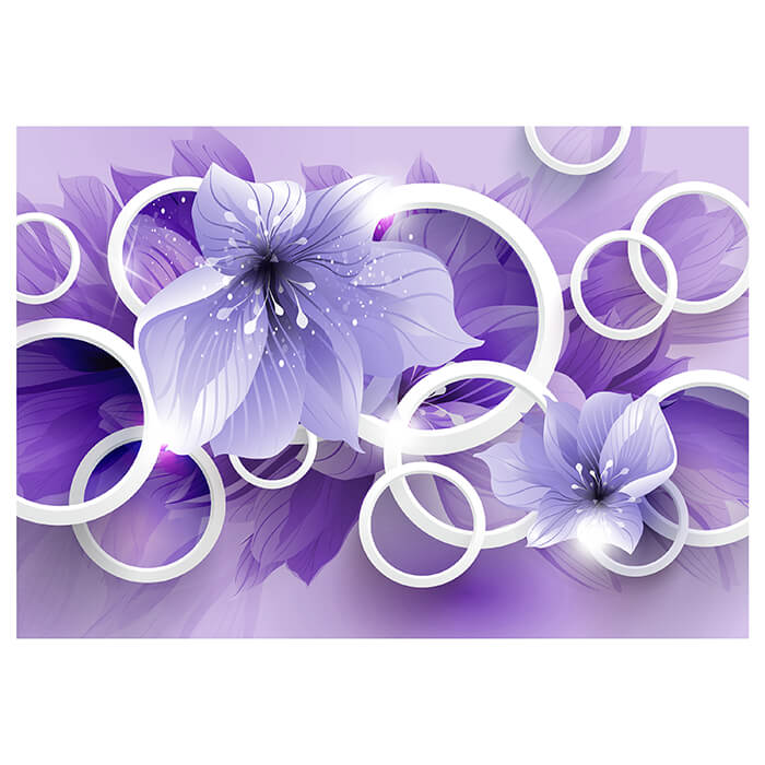 Fototapete lila Blüten Kreise M6268 - Bild 2