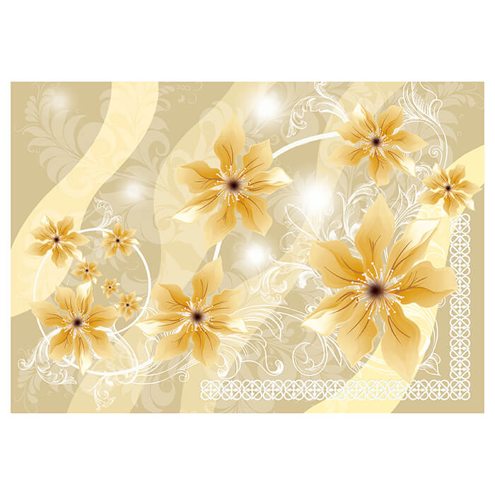 Fototapete gelbe Blüten Ornamente M6294 - Bild 2