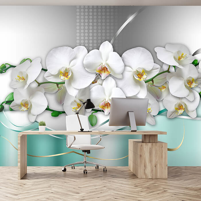 Fototapete weiße Orchideen Welle M6306 - Bild 1