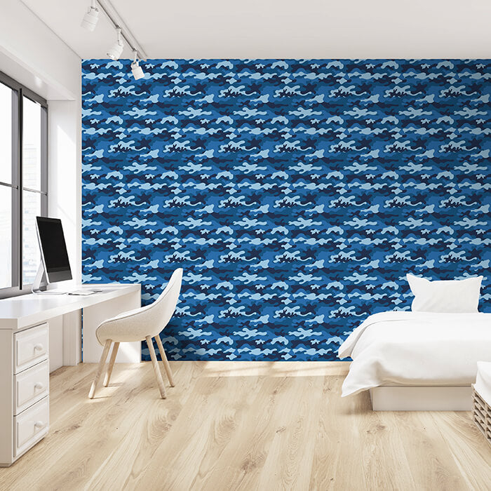 Fototapete Camouflage Muster blau M6362 - Bild 1