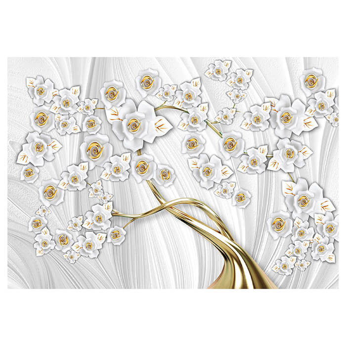 Fototapete Blütenbaum weiß gold M6615 - Bild 2