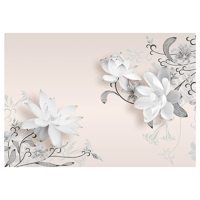 Fototapete weiße Blumen Blüten M6792 - Bild 2